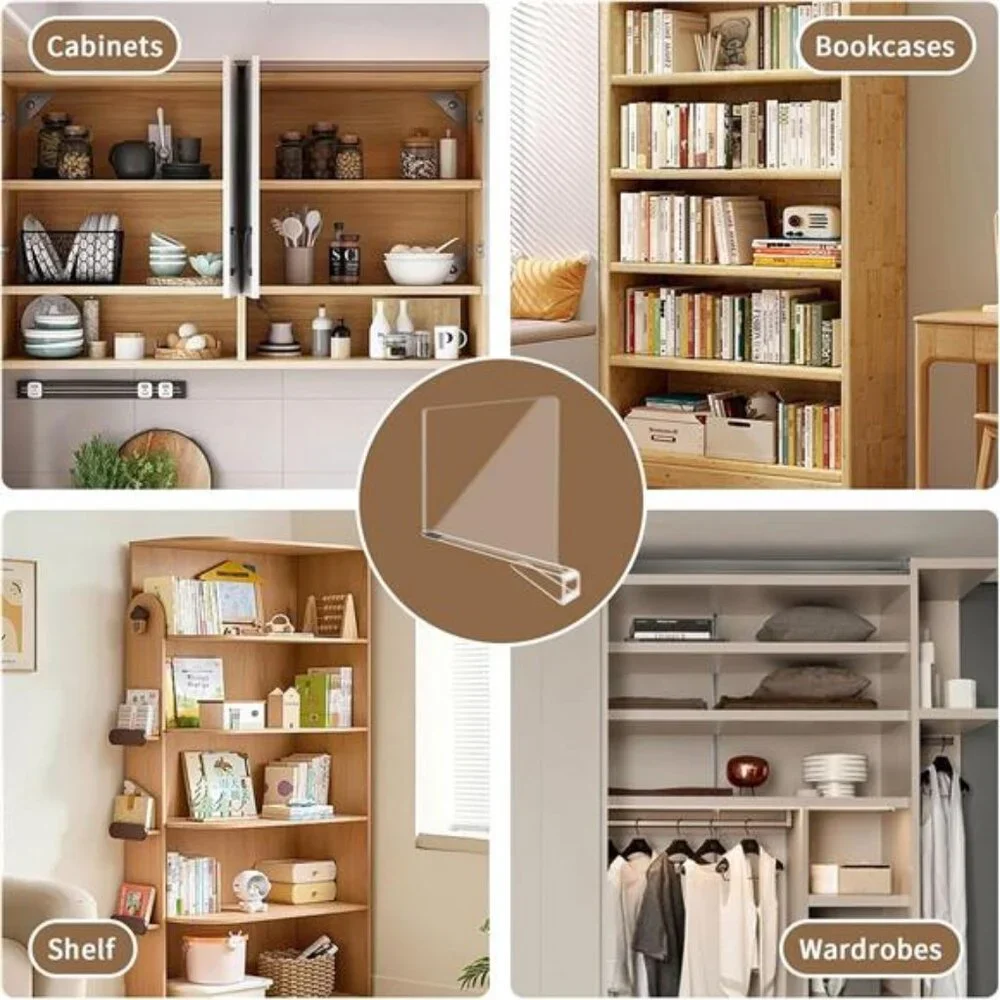 Acrylic Closet Shelf Dividers, Heavy Duty Organizer for Clothes, Handbags,